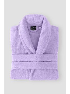 Ellaline Lila Bornoz %100 Pamuk Sertifikalı Şal Yaka Unisex