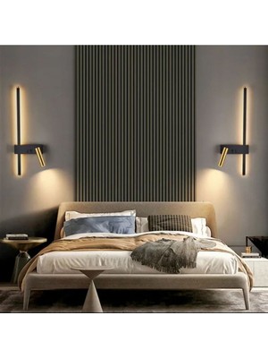 Avizen Lighting Project Dekoratif Gold Kaplamalı Samsung Ledli Duvar Aplik Günışığı Otel Salon Yatak Odası 1 Adet