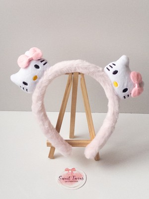 Sweet Twins Accessories Trend Hello Kity Çocuk Taç Fiyonklu Peluş Çocuk Tacı