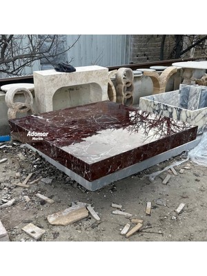 Adomar Marble Rosso Levanto Orta Sehpa