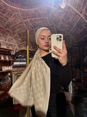 Sevimia Scarf G Desen Çift Taraflı Jakar Kaşmir Ipek Şal