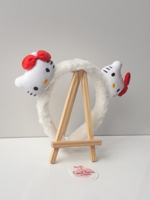 Sweet Twins Accessories Trend Hello Kity Çocuk Taç Fiyonklu Peluş Çocuk Tacı