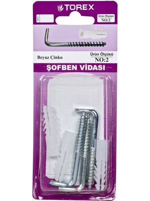Torex Şofben Montaj Vidası + Dübel No:2, 1p=2 Adet