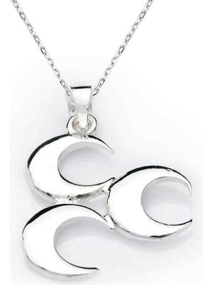 Noip 925 Ayar Gümüş Üç Hilal Kadın Gümüş Kolye PND99040018 (944)