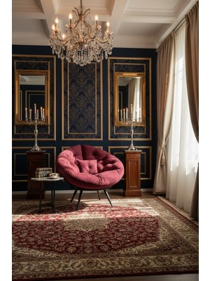 AVYNA Bohem Gold Touch Tekli Koltuk Berjer – Minder & Yastıklı, Premium Kumaş - Mor