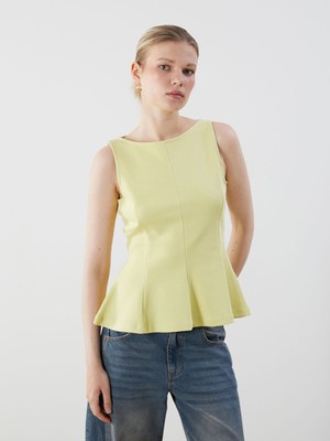 Lc Waikiki Yeni Sezon Kayık Yaka Peplum Bluz