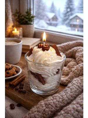 Çikolata Aromalı Kremalı Dekoratif Mum %100 Soya Wax | 200 ml