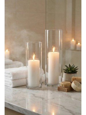 Glassy Yaşam Alanınızda Modern Bir Imza: Ikili El Işçiliği Dev Silindir Seti (30-40 Cm)