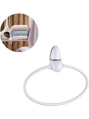 Easera Ticaret® Oval Yuvarlak Halka Havluluk Dekoratif El Havlusu Tutacağı Askısı