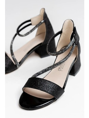 Kız Çocuk Cırtlı Taşlı Rahat Abiye Ayakkabı