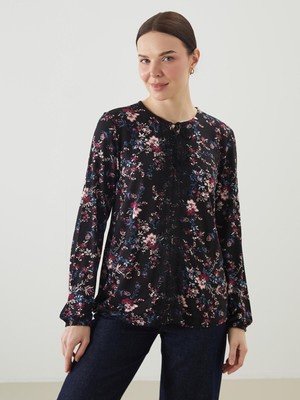 Lc Waikiki Yeni Sezon Bağlamalı Yaka Çiçekli Kadın Bluz