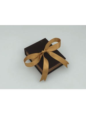 Hayran Kutu Ahşap Kadife Kurdeleli Elit Mini Kolye Kutusu