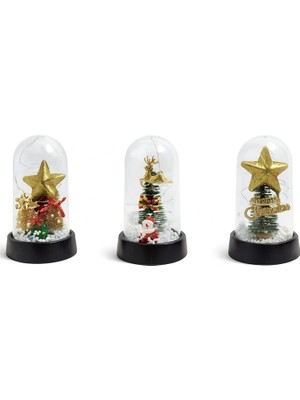 Pusat Yılbaşı Temalı Işıklı  Dekoratif Cam Fanus ALK5038 - Lisinya