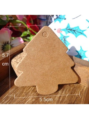 Mutlu Adım 10 Adet 5,7x5,5cm Çam Ağacı Kraft Etiket