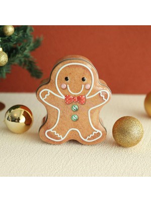 Mutlu Adım 1 Adet 12X13,5X5CM Metal Kutu Kurabiye Gingerbread Yılbaşı