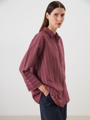 Lc Waikiki Yeni Sezon Çizgili Modal Karışımlı Kadın Gömlek Tunik