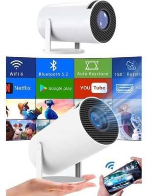 Pusat Sinema Projektörü Android HDMI USB Wifi Ses Çıkışlı Ayaklı Projeksiyon Taşınabilir - Lisinya