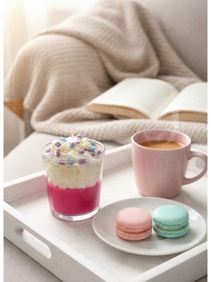 Çilek Kokulu Kremalı Dekoratif Mum | Parafin & Soya Wax | 400 ml