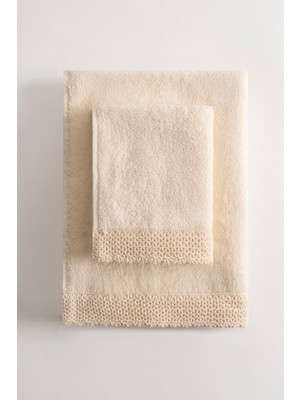 Cadeluz Soria Pima Pamuk Krem Havlu Seti