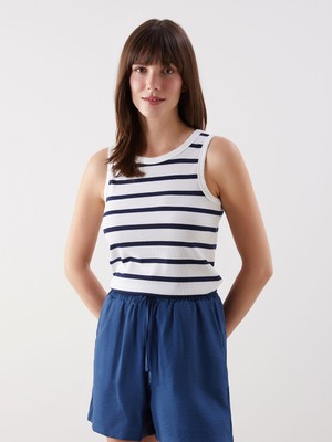 Lc Waikiki Yeni Sezon Bisiklet Yaka Çizgili Kadın Atlet