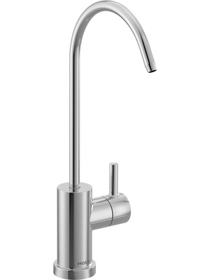 Moen F7660 Mat Siyah Sip Modern Tek Kolu Yüksek Ark Içecek Musluk, F7660BL, Krom