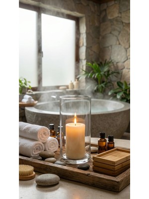 Minimalist Şıklığın Imzası: 10X20 cm El Işçiliği Premium Silindir Vazo - Mumluk