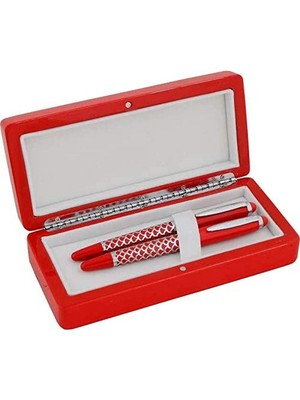 Steelpen Duke Serisi M01 Words Kırmızı Dolma Kalem+Roller Kalem