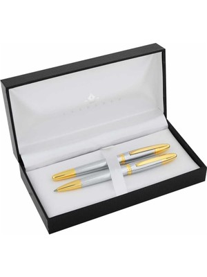 Steelpen Venüs Serisi 177DT Desenli Gold Dolma Kalem+Tükenmez Kalem