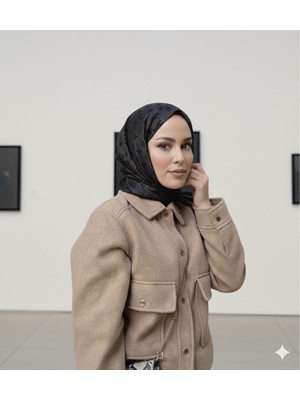 Sevimia Scarf  LV Desen Çift Taraflı Jakar Kaşmir Ipek Şal