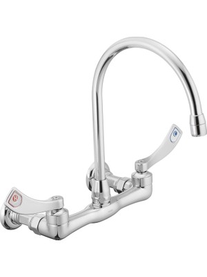 Moen 8126 Commercial M-Dura Çift Kulplu Duvar Askısı Utility Musluk 2,2 Gpm, Krom