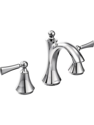 Moen T4520 Wynford Two-Handle Widespread High-Arc Bathroom Faucet With Lever Handles, Valve Required