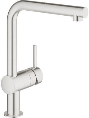 Grohe Eviye Bataryası Spiralli Tek Akış Minta SUPERSTEEL-32168DC0