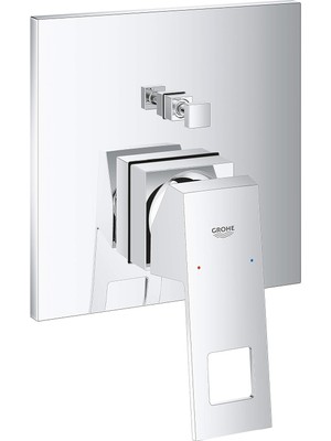 Grohe Eurocube - Tek Elle Küvet Bataryası (Hazır Montaj Seti, Gizli Sabitleme, Otomatik Geçiş), Krom