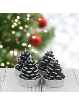 Mutlu Adım 4 Adet 4cm Kozalak Tealight Mum
