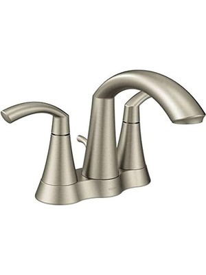 Moen Glyde Iki Kollu Yüksek Kavisli Banyo Musluğu, Fırçalanmış Nikel (6172BN)
