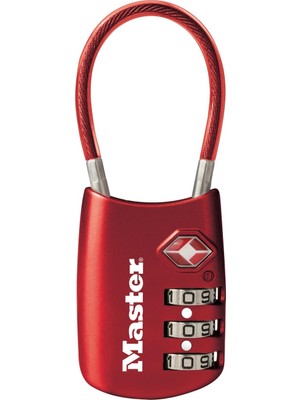 Master Lock 4688D Set Your Own Combination Tsa Onaylı Bagaj Kilidi, 1 Paket, Kırmızı