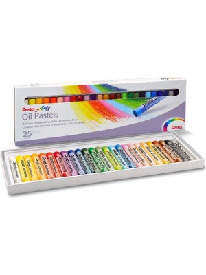 Pentel Yağlı Pastel Boya, Standart Kutu, 25 Renkli
