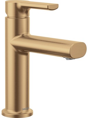 Moen Meena Bronzlaştırılmış Altın Tek Kolu Tek Delikli Modern Banyo Lavabo Bataryası Isteğe Bağlı De
