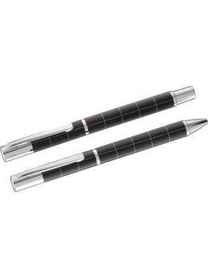 Steelpen Active Serisi 1001DT Slayt Siyah Dolma Kalem+Tükenmez Kalem