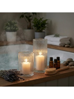 Glassy Zarafetin Cam Hali: 2’li El Işçiliği Optik Silindir Set (15-20CM)