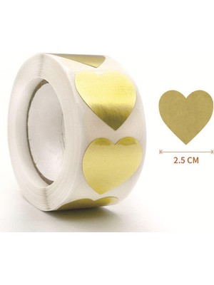 Mutlu Adım 50 Adet 2,5cm Mini Parlak Kalp Sticker Yapışkanlı Etiket