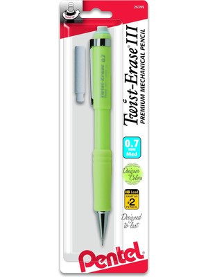 Pentel Twist-Erase Iii QE515BPM Basmalı Kurşun Kalem, 0,5 Mm, 1 Adet 1 Kurşun Kalem + 1 Silgi, 0,7 M