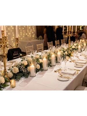 Glassy Kristal Netliğinde Saf Zarafet: 4’lü El Işçiliği Silindir Vazo & Mumluk Seti (15-20-25-30)