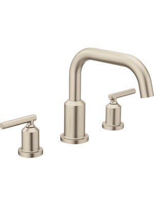 Moen T961BN Gibson Iki Saplı Güverte Üstü Modern Roma Küvet Bataryası, Vana Gerekli, Fırçalanmış Nik