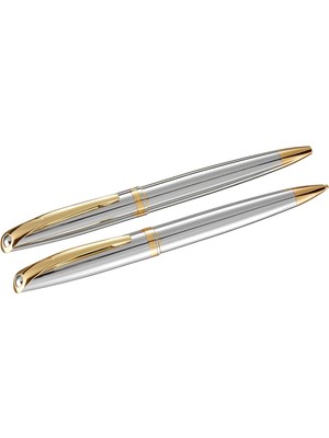 Steelpen Planet Serisi 0028TV Krom Gold Tükenmez Kalem+ Versatil Kalem