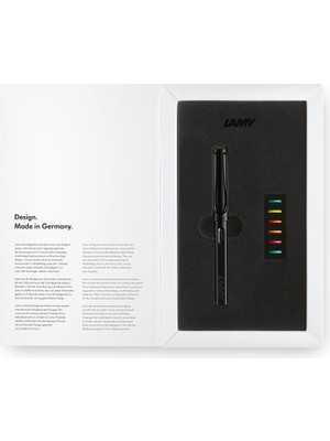 Lamy Safari Dolma Kalem Metal Klips F Uç All Black Renkli Halkalı Özel Set