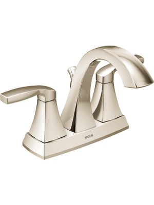 Moen 6901NL Voss Collection Iki Kollu Yüksek Ark Ortaya Seti Banyo Musluğu, Cilalı Nikel