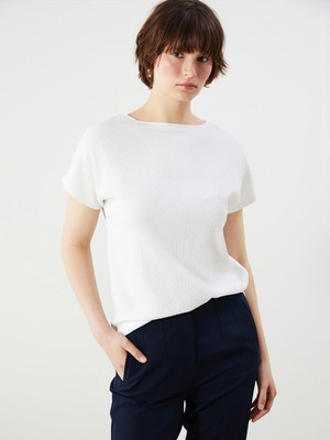 Lc Waikiki Yeni Sezon Bisiklet Yaka Desenli Kadın Tişört