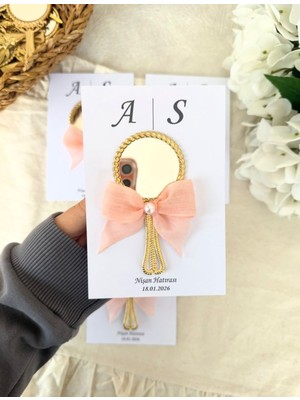 Bianı Tasarım Söz, Nişan, Düğün, Nikah, Kına Fiyonk Detay Ayna Hediyelik 10 Adet