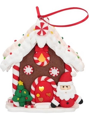 Mutlu Adım 1 Adet 9cm LED Işıklı Mini Kurabiye Kahverengi Ev Noel Baba